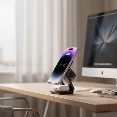 Chargeur sans fil 3 en 1, Station de charge magnétique pliable sans fil